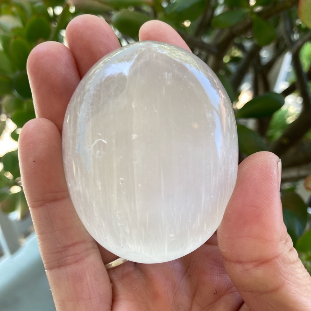 Sale! Selenite polished palmstone